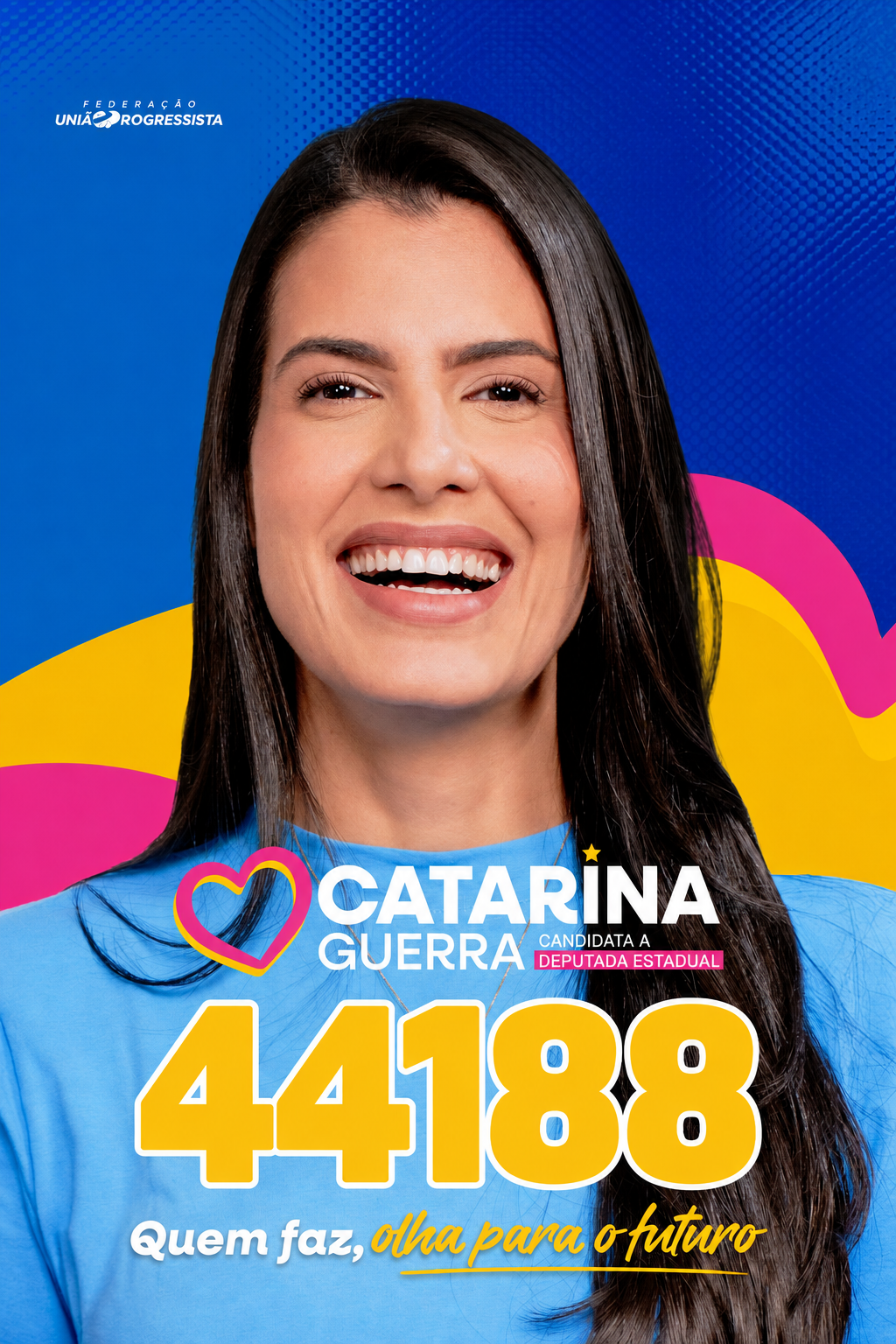 Catarina Guerra, candidata a deputada estadual, número 44188.